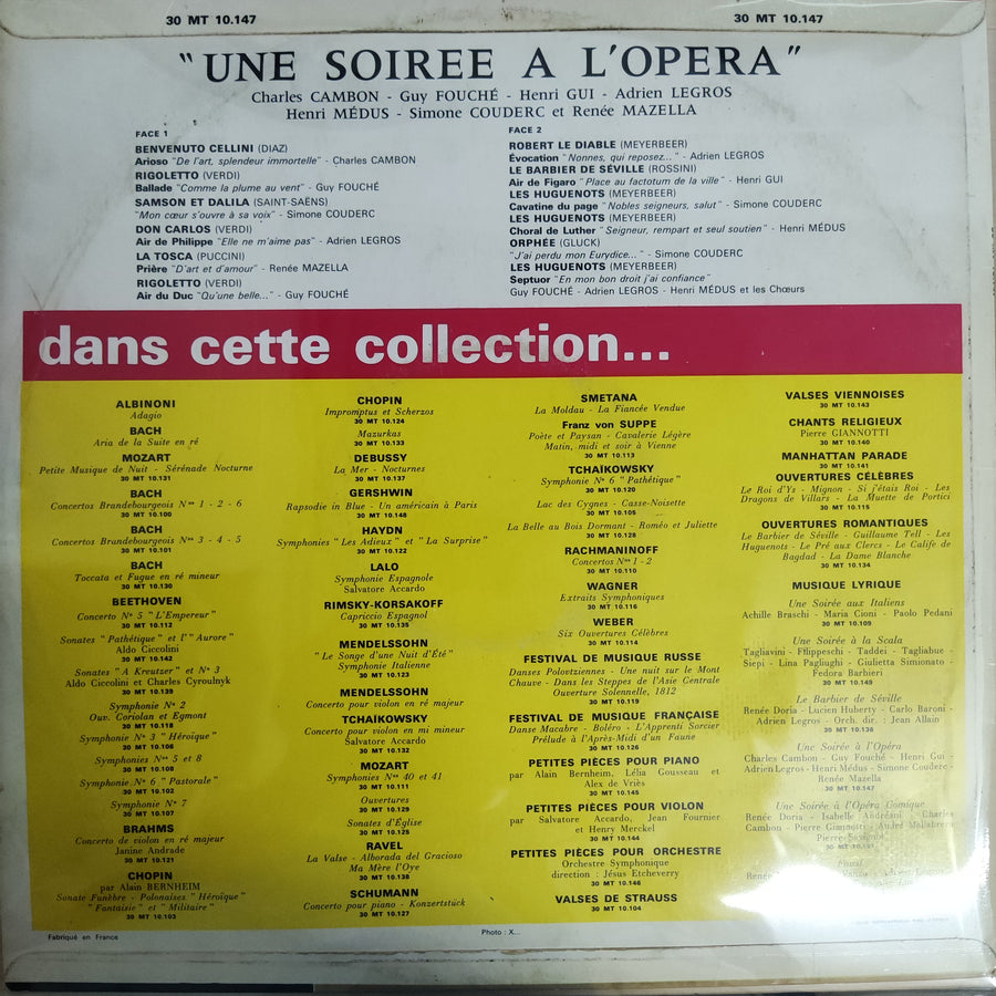 แผ่นเสียง Various - Une Soirée À L'Opéra Vinyl VG+