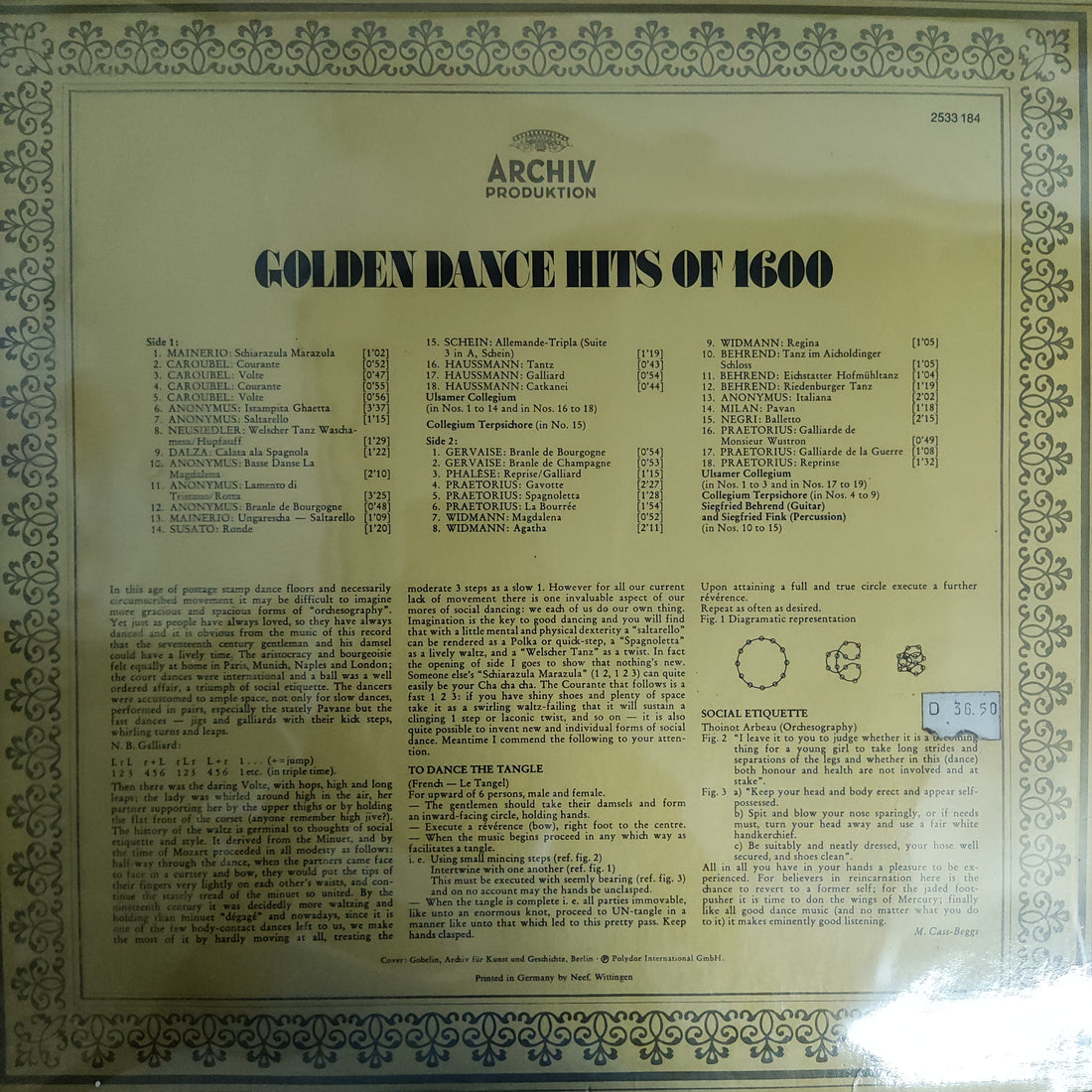 แผ่นเสียง Various - Golden Dance Hits Of 1600 Vinyl VG+