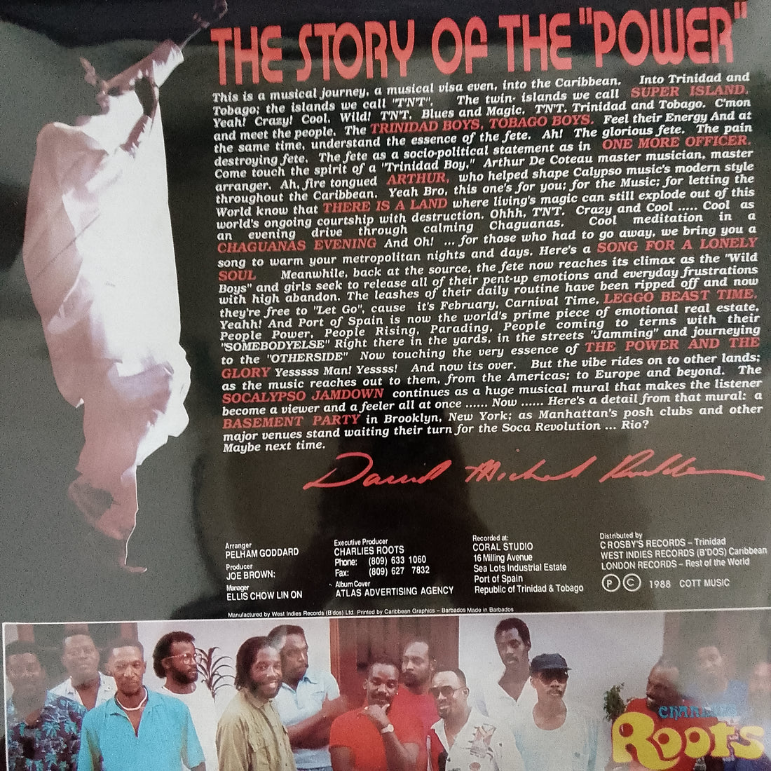 แผ่นเสียง David Rudder / Charlies Roots - The Power & The Glory Vinyl VG+