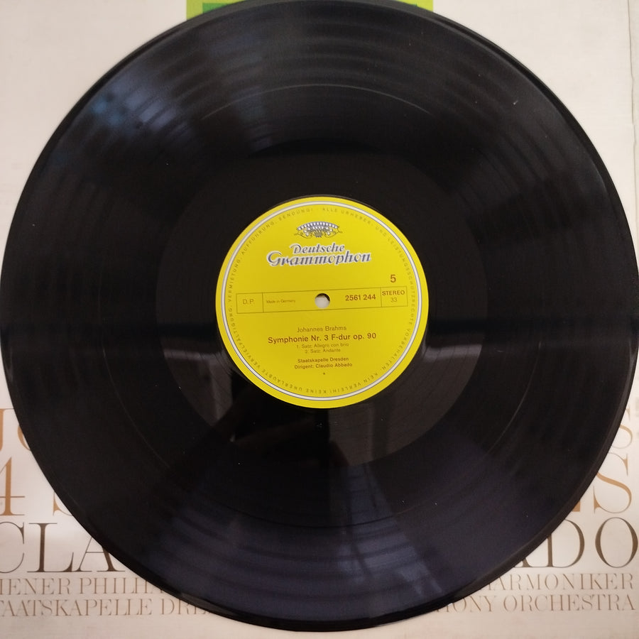 แผ่นเสียง Johannes Brahms, Claudio Abbado, Wiener Philharmoniker • Berliner Philharmoniker • Staatskapelle Dresden • London Symphony Orchestra - 4 Symphonien Vinyl VG+ 4LPs
