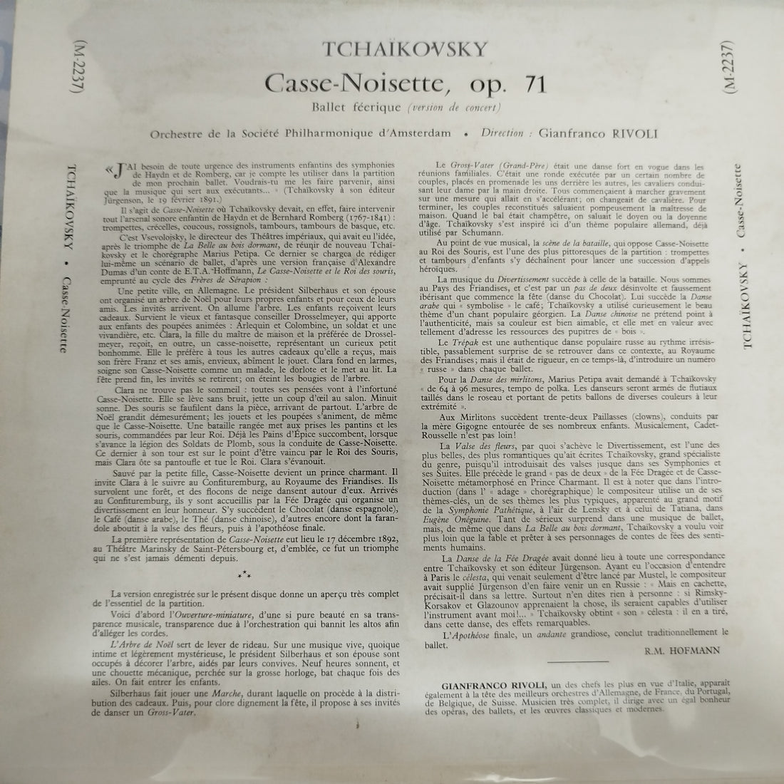 แผ่นเสียง Pyotr Ilyich Tchaikovsky - Amsterdam Philharmonic Society Orchestra, Gianfranco Rivoli - Der Nussknacker, Op. 71 - Märchenballett in 2 Akten Konzertfassung Vinyl VG+