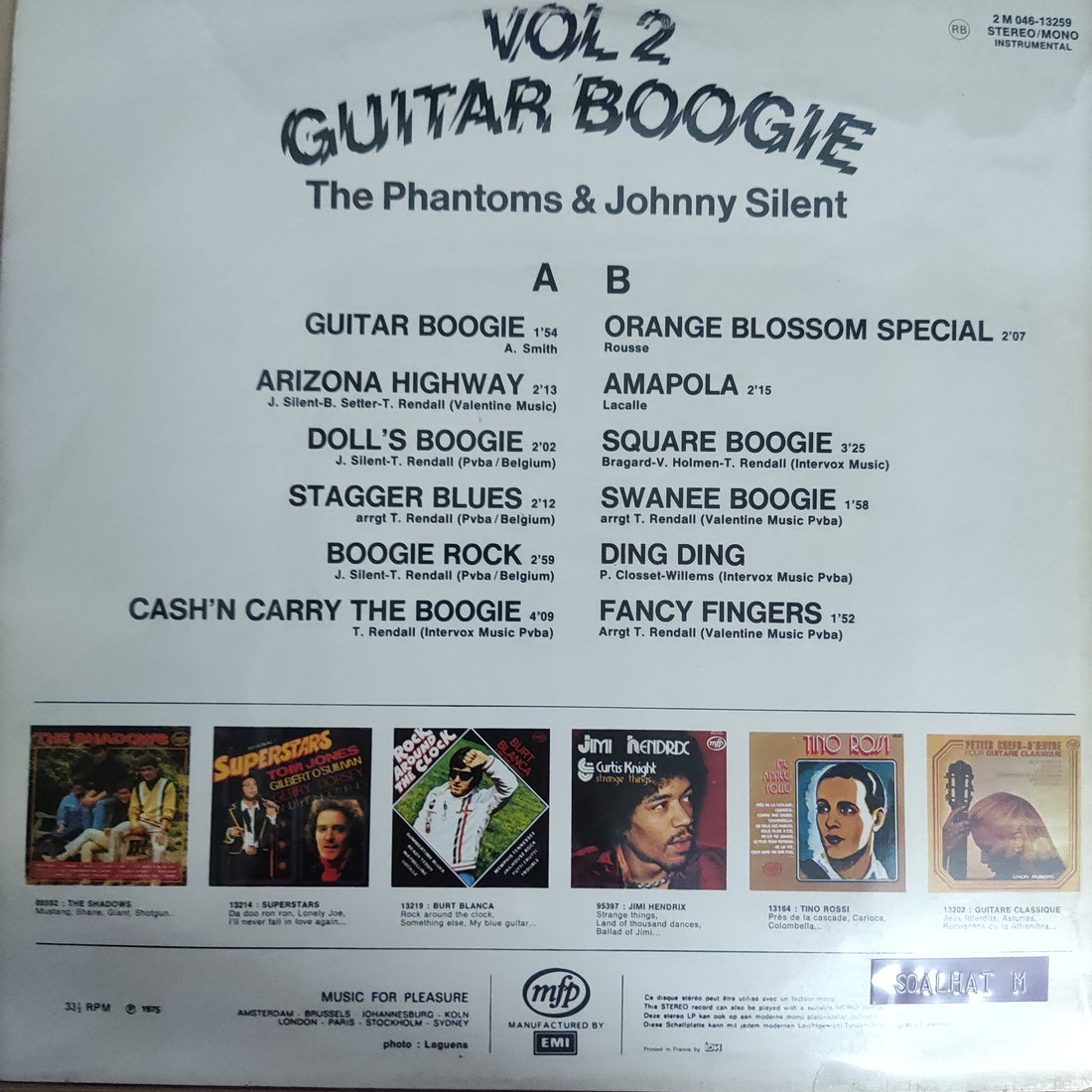 แผ่นเสียง The Phantoms & Johnny Silent - Guitar Boogie Vol. 2 Vinyl VG+