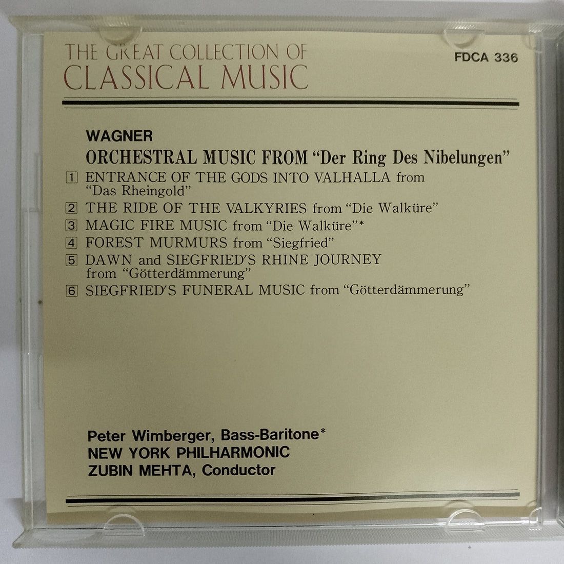 ซีดี Zubin Mehta Conductor etc, Wagner Orchestral Music From "Der Ring Des Nibelungen" CD VG+