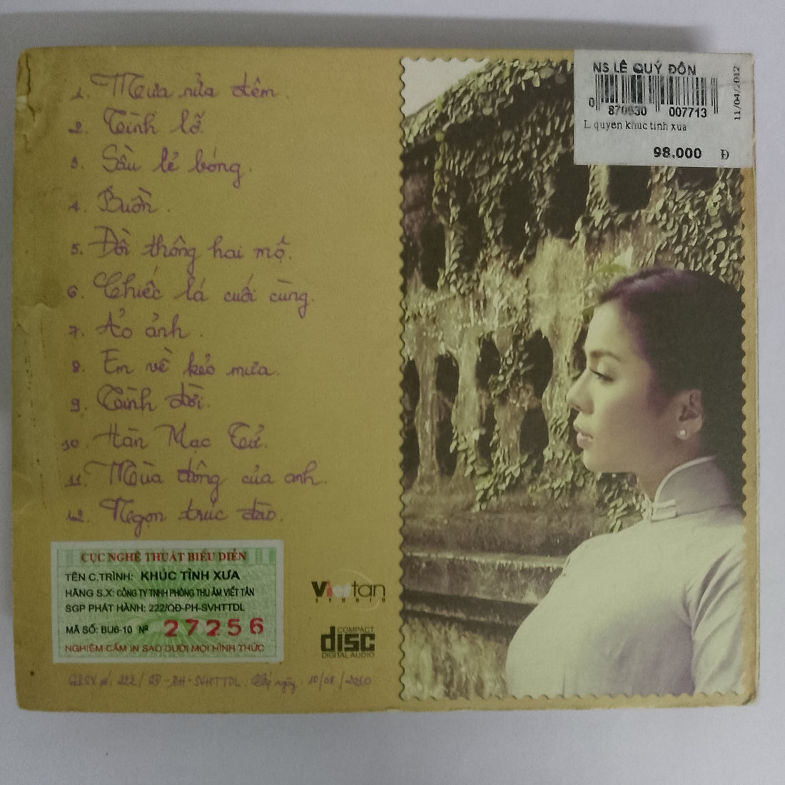 ซีดี Lệ Quyên - Khuc Tinh Xua CD VG
