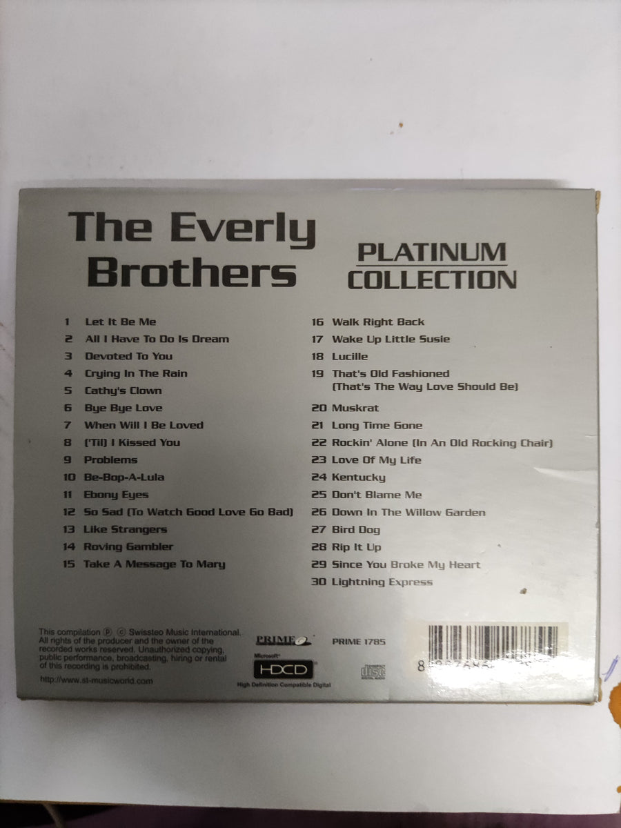 ซีดี The Everly Brothers - Platinum Collection CD VG แผ่นทอง HDCD