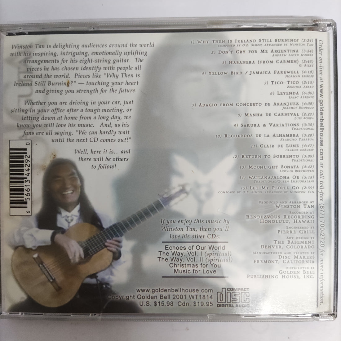 ซีดี Tan Winston - 8 String Classical guitar Music For Life CD VG