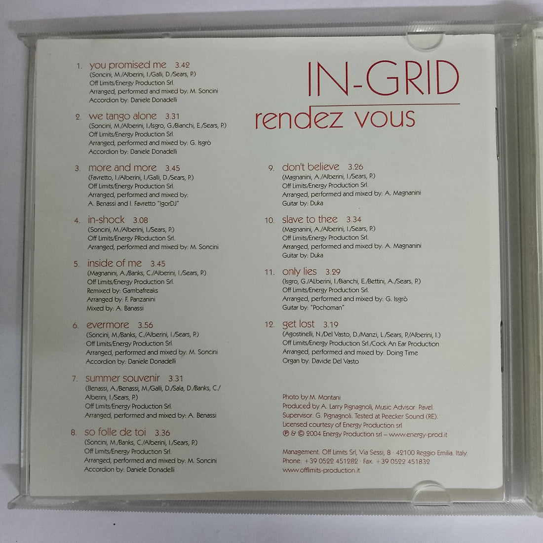 ซีดี In - Grid - Rendez Vous CD VG