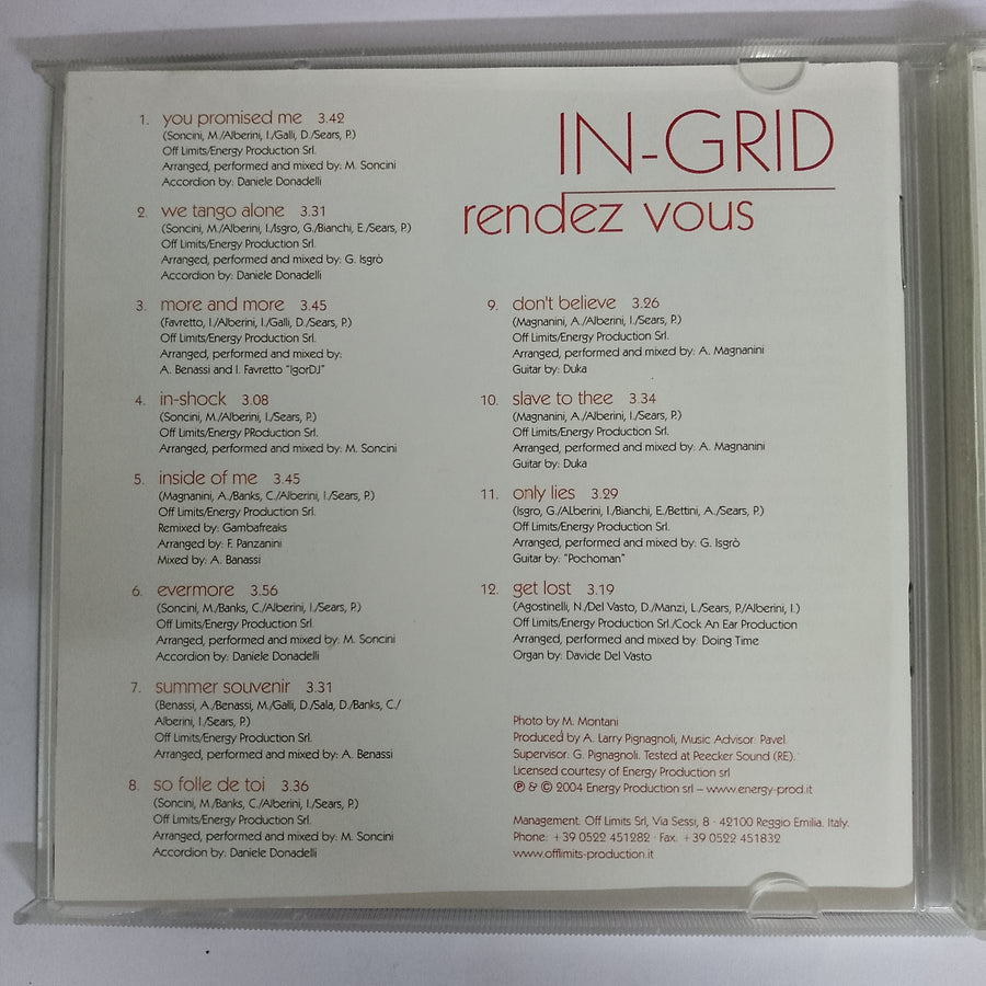 ซีดี In - Grid - Rendez Vous CD VG