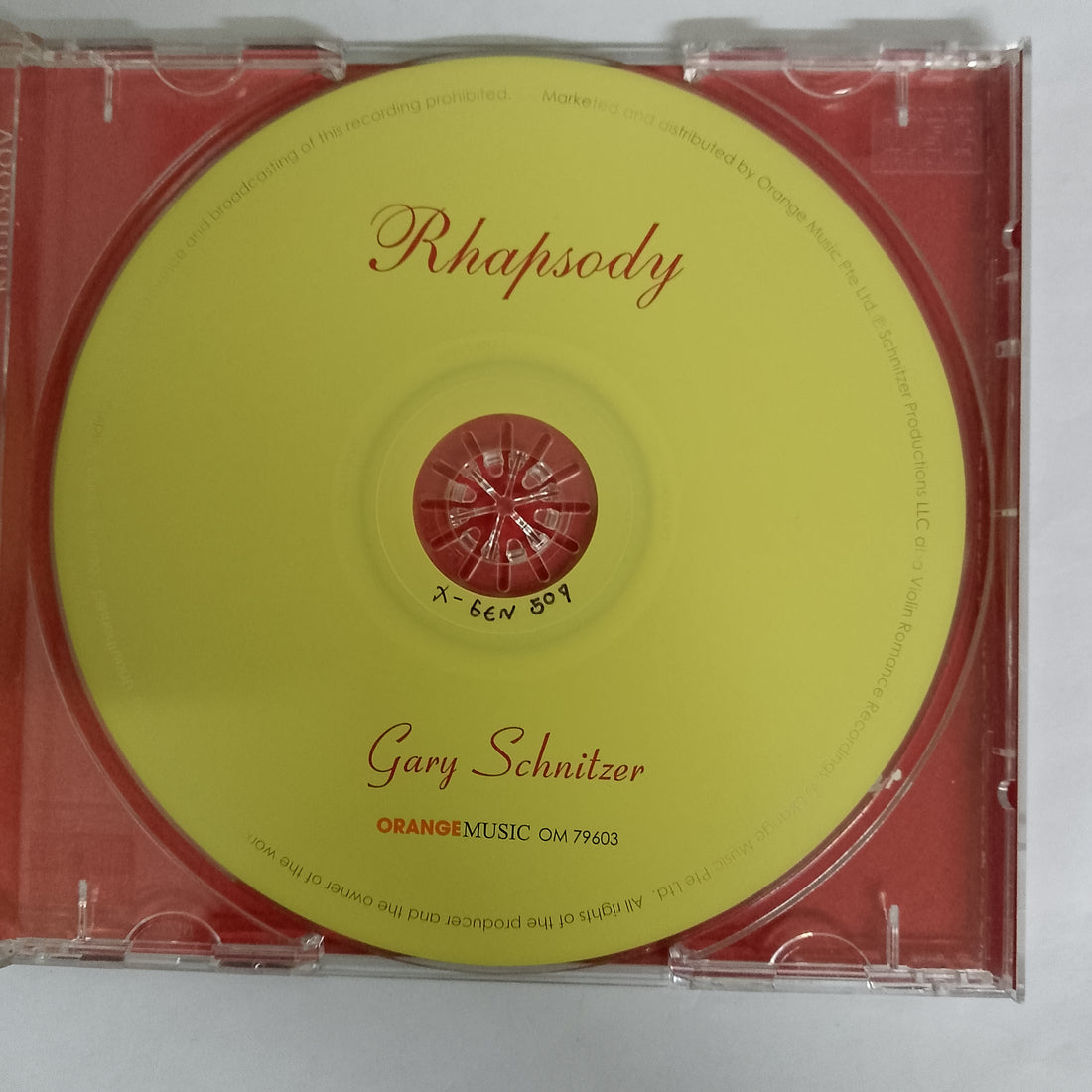 ซีดี Rhapsody - Gary Schnitzer CD VG+ แผ่นสีทอง