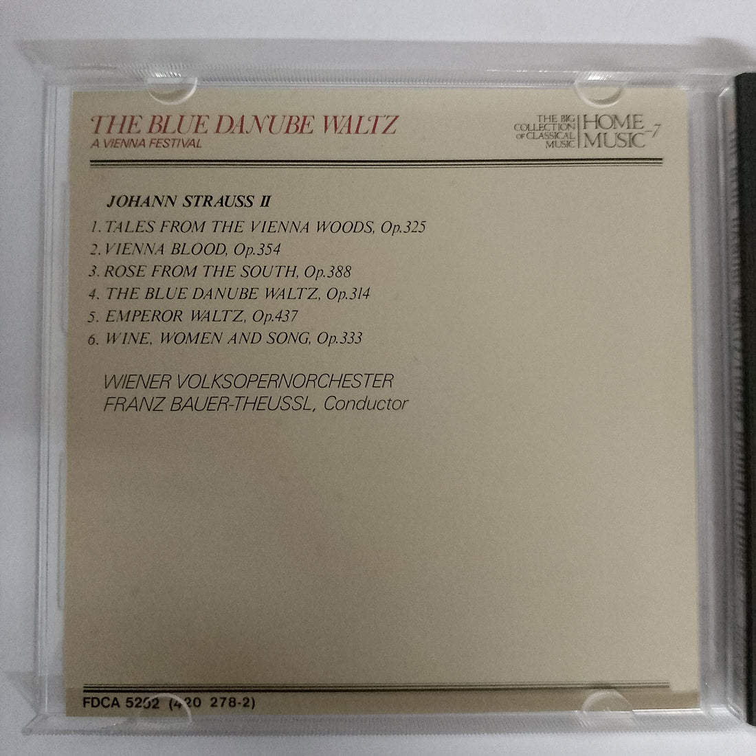 ซีดี Franz Bauer-Theussl - Wiener Volksopernorchester - The Blue Danube Waltz A Vienna Festival CD VG+