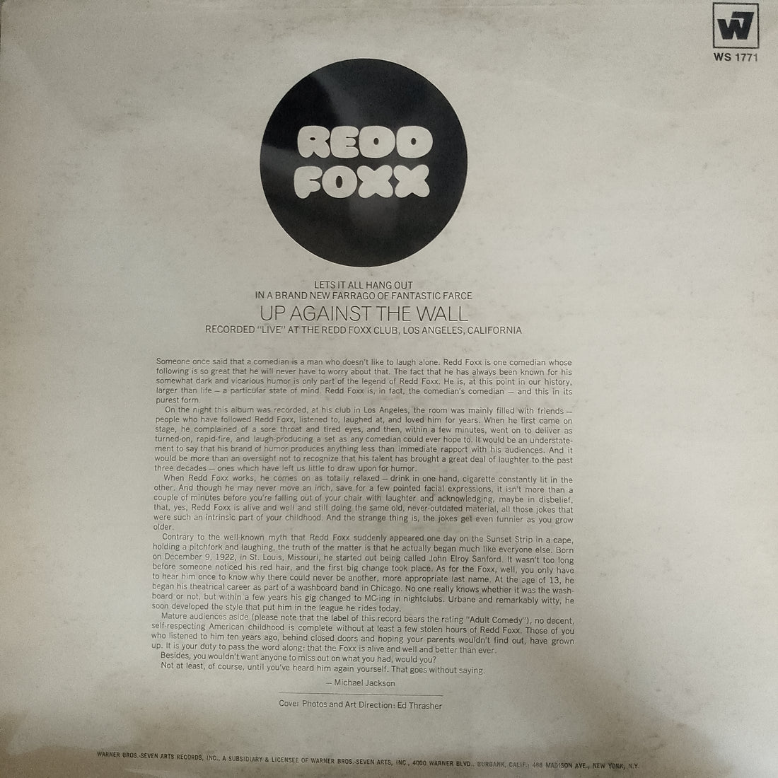 แผ่นเสียง Redd Foxx - Up Against The Wall Vinyl VG+