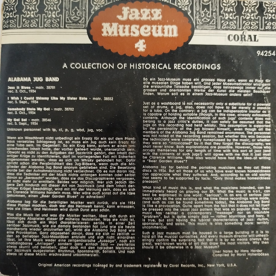 แผ่นเสียง Alabama Jug Band - Alabama Jug Band 1934 Vinyl VG