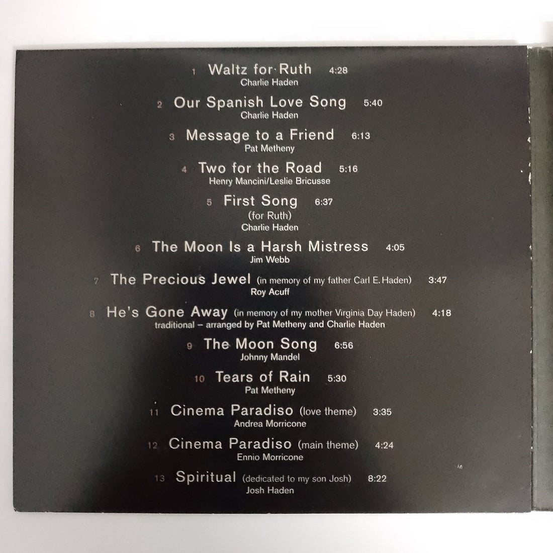 ซีดี Charlie Haden & Pat Metheny - Beyond The Missouri Sky Short Stories CD NM