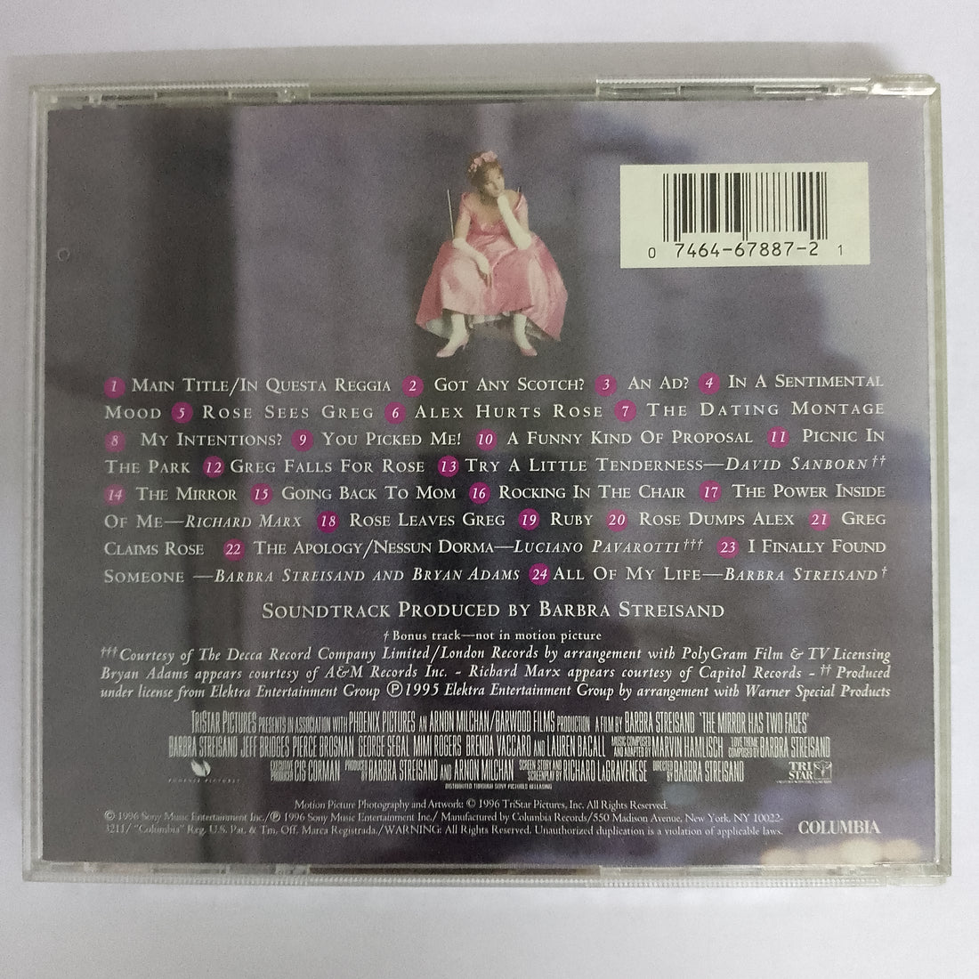 ซีดี Barbra Streisand / Marvin Hamlisch - The Mirror Has Two Faces CD VG+