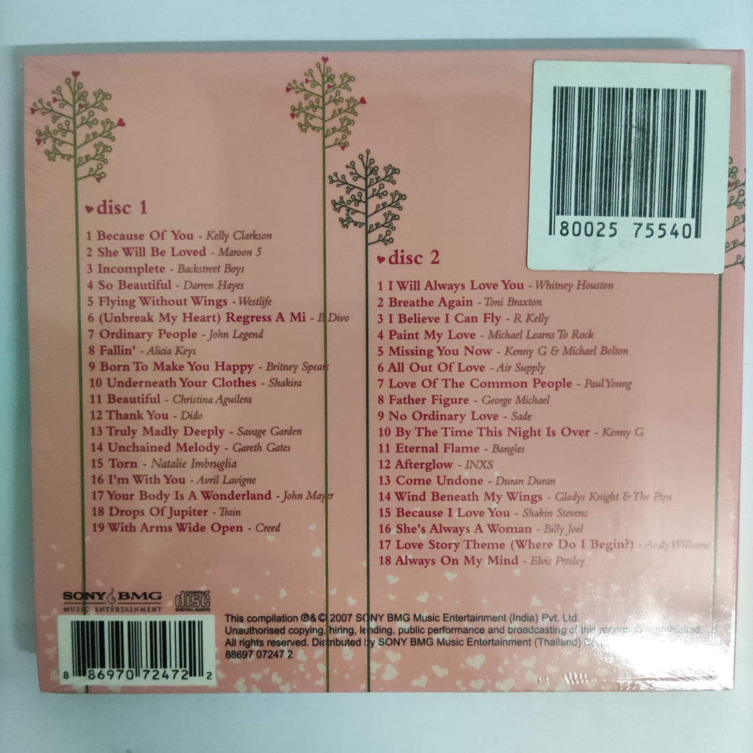 ซีดี Various - 37 Best Love Song Of The Decade Because Of You CD M 2CDs