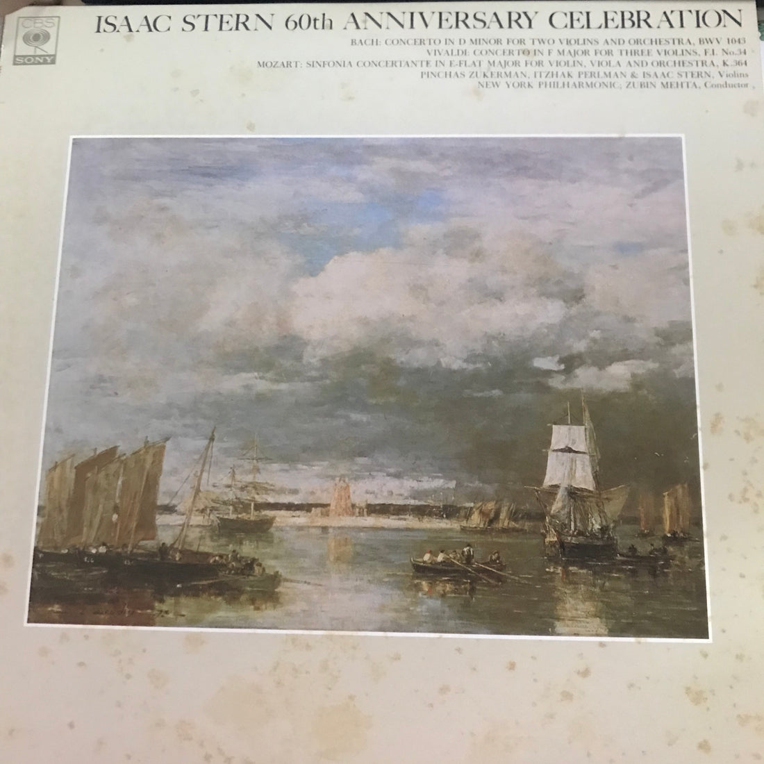 แผ่นเสียง Isaac Stern, Pinchas Zukerman, Itzhak Perlman, New York Philharmonic, Zubin Mehta - Isaac Stern 60th Anniversary Celebration (Vinyl) (VG+)