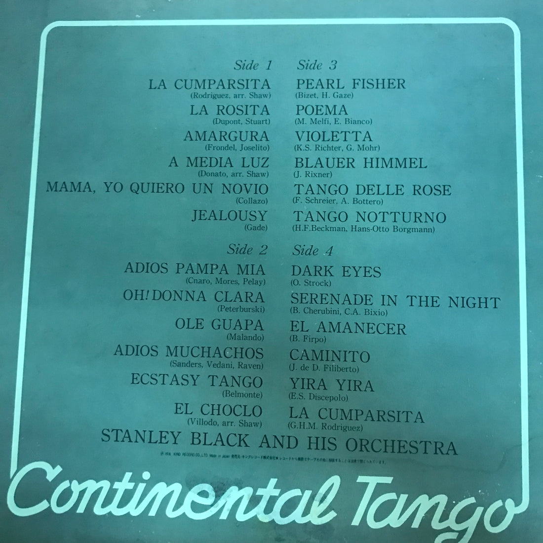 แผ่นเสียง StanIey Black - Continental Tango Best AIbum (Vinyl) (VG+) (2LPs)