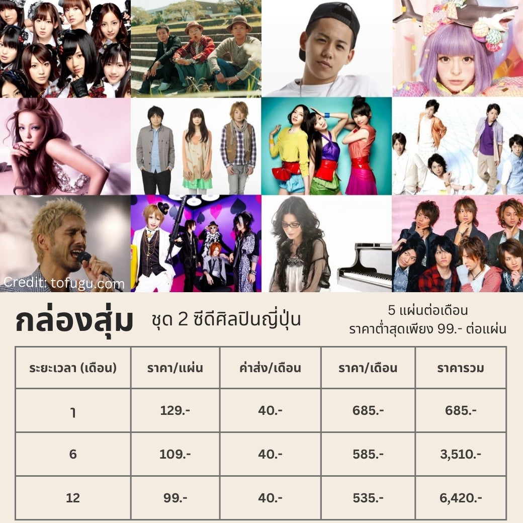 กล่องสุ่ม ซีดีศิลปินญีุ่่ปุ่น 1 เดือน / 1-month Japanese Music CD Mystery Box