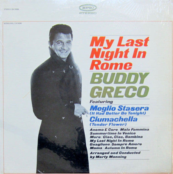 แผ่นเสียง Buddy Greco - My Last Night In Rome Vinyl VG+