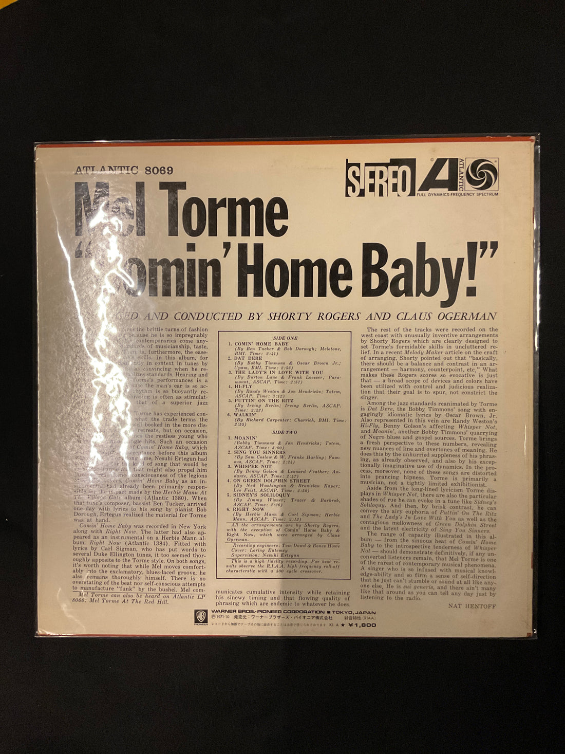 แผ่นเสียง Mel Tormé - Comin' Home Baby! Vinyl VG+