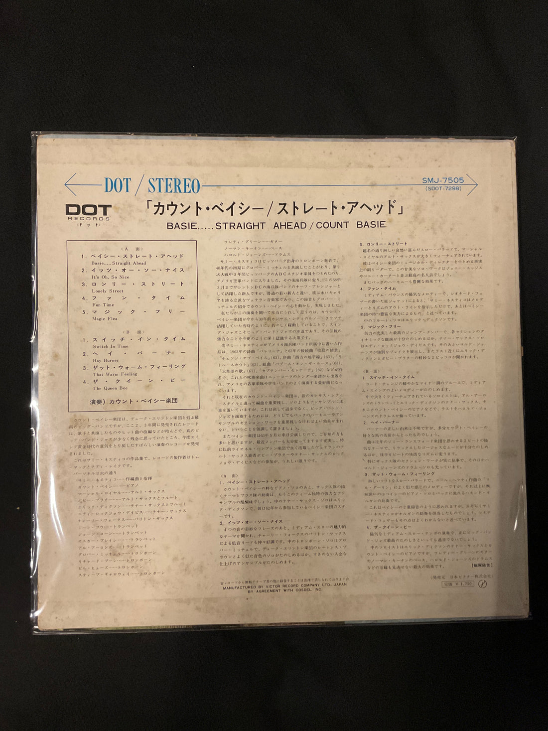 แผ่นเสียง Count Basie Orchestra - Basie Straight Ahead Vinyl VG+