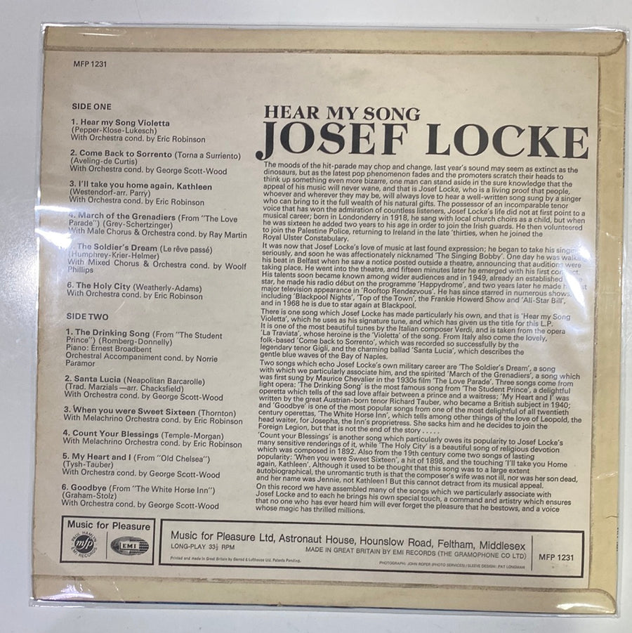 แผ่นเสียง Josef Locke - Hear My Song (Vinyl) (VG)