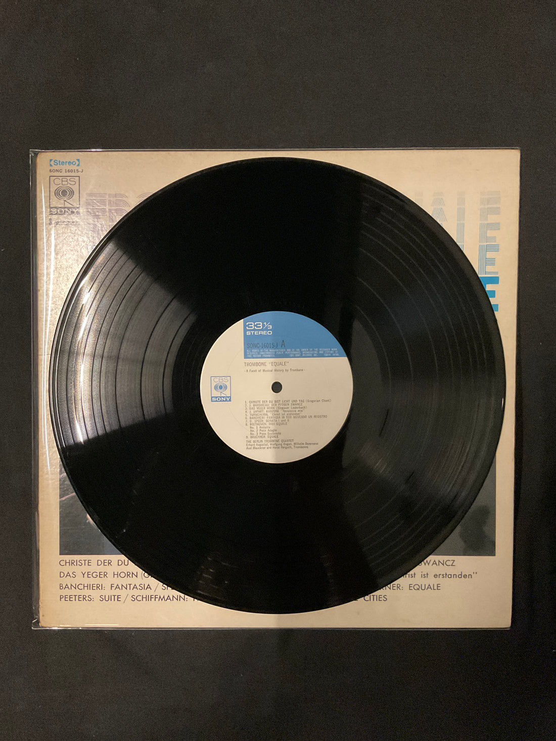 แผ่นเสียง Berlin Trombone Quartet - Trombone "Equale" - A Facet Of Musical History By Trombone Vinyl VG+
