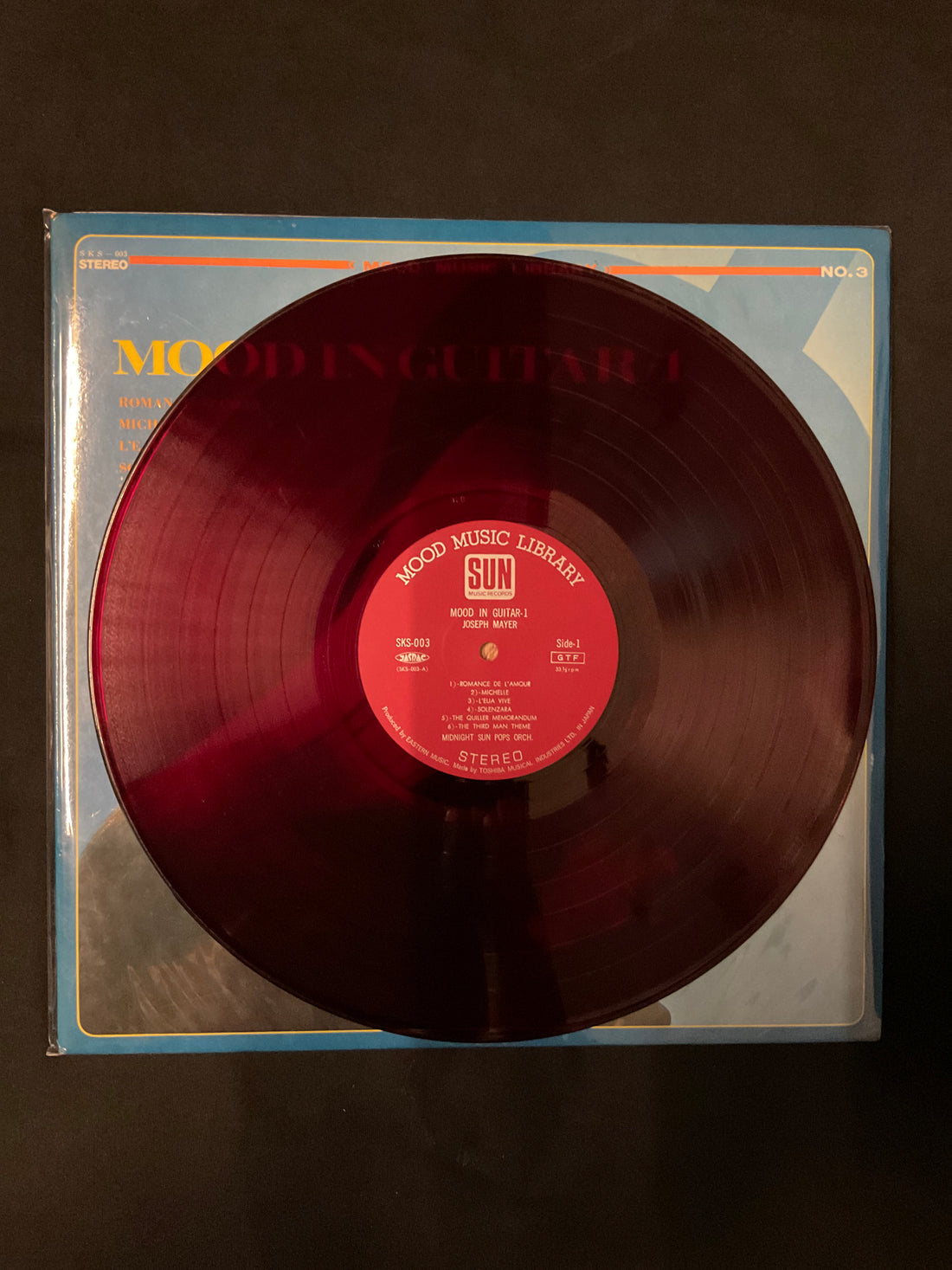 Midnight Sun Pops Orchestra & Joseph Mayer - Mood In Guitar 1 Vinyl VG+ แผ่นสี