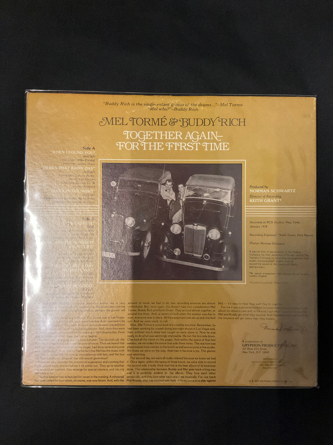 แผ่นเสียง Mel Tormé & Buddy Rich - Together Again-For The First Time Vinyl VG+