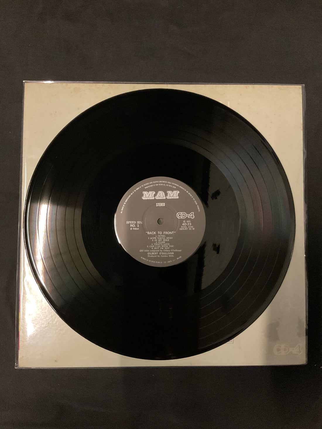 แผ่นเสียง Gilbert O'Sullivan - Back To Front Vinyl VG+