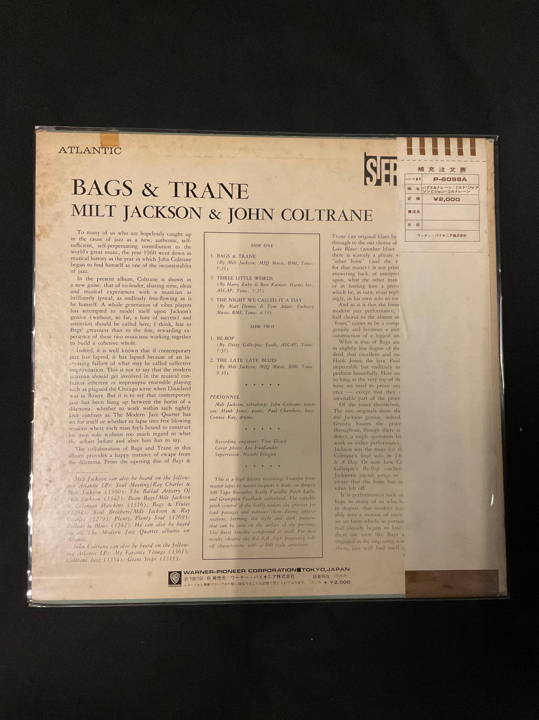 แผ่นเสียง Milt Jackson & John Coltrane - Bags & Trane Vinyl VG+