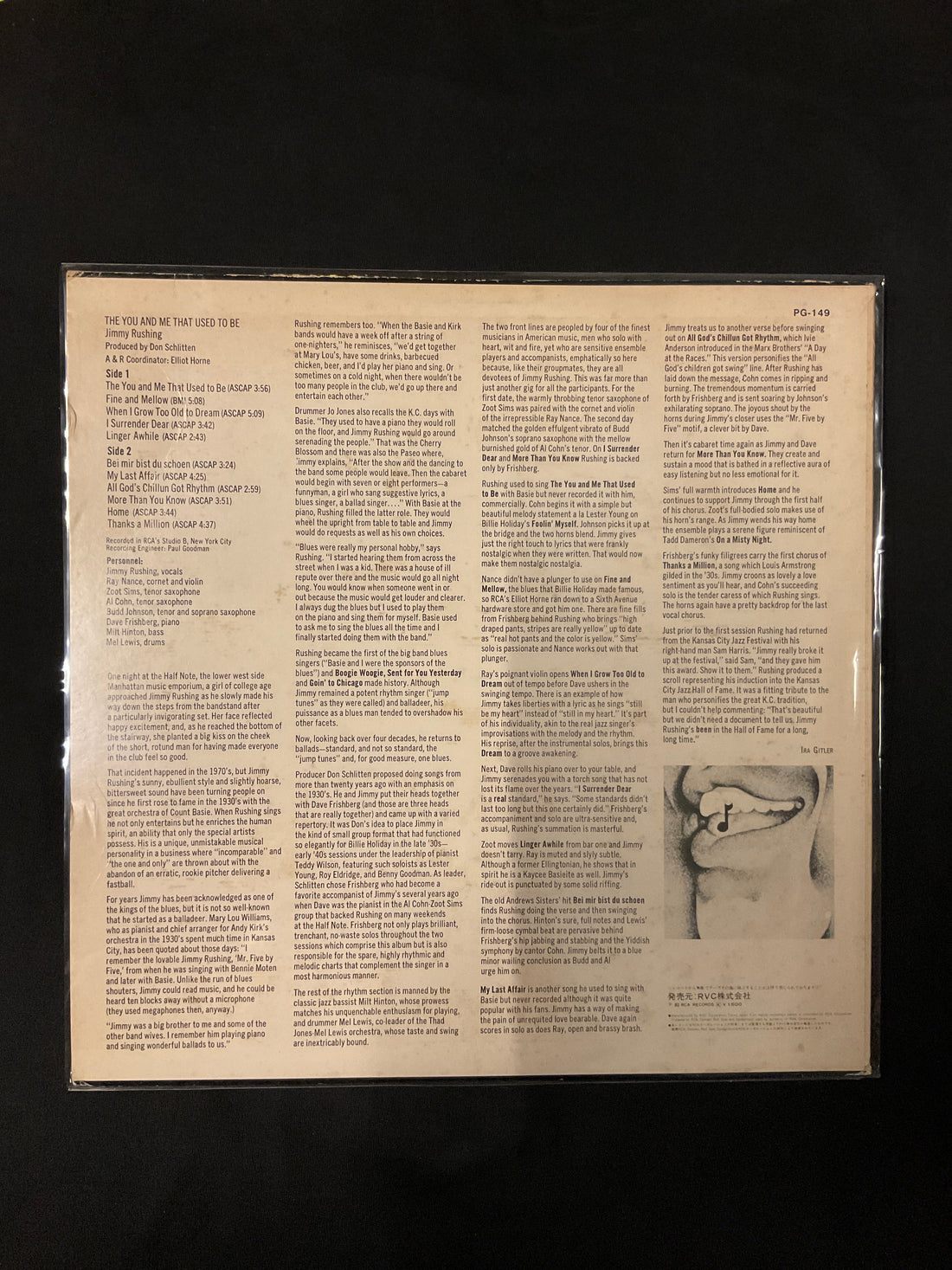 แผ่นเสียง Jimmy Rushing - The You And Me That Used To Be Vinyl VG+