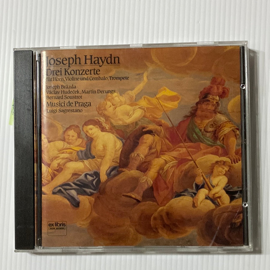 ซีดี Joseph Haydn, Joseph Brázda, Václav Hudeček, Martin Derungs, Bernard Soustrot, Musici De Praga, Luigi Sagrestano - Drei Konzerte Für Horn, Violine Und Cembalo, Trompete CD VG+