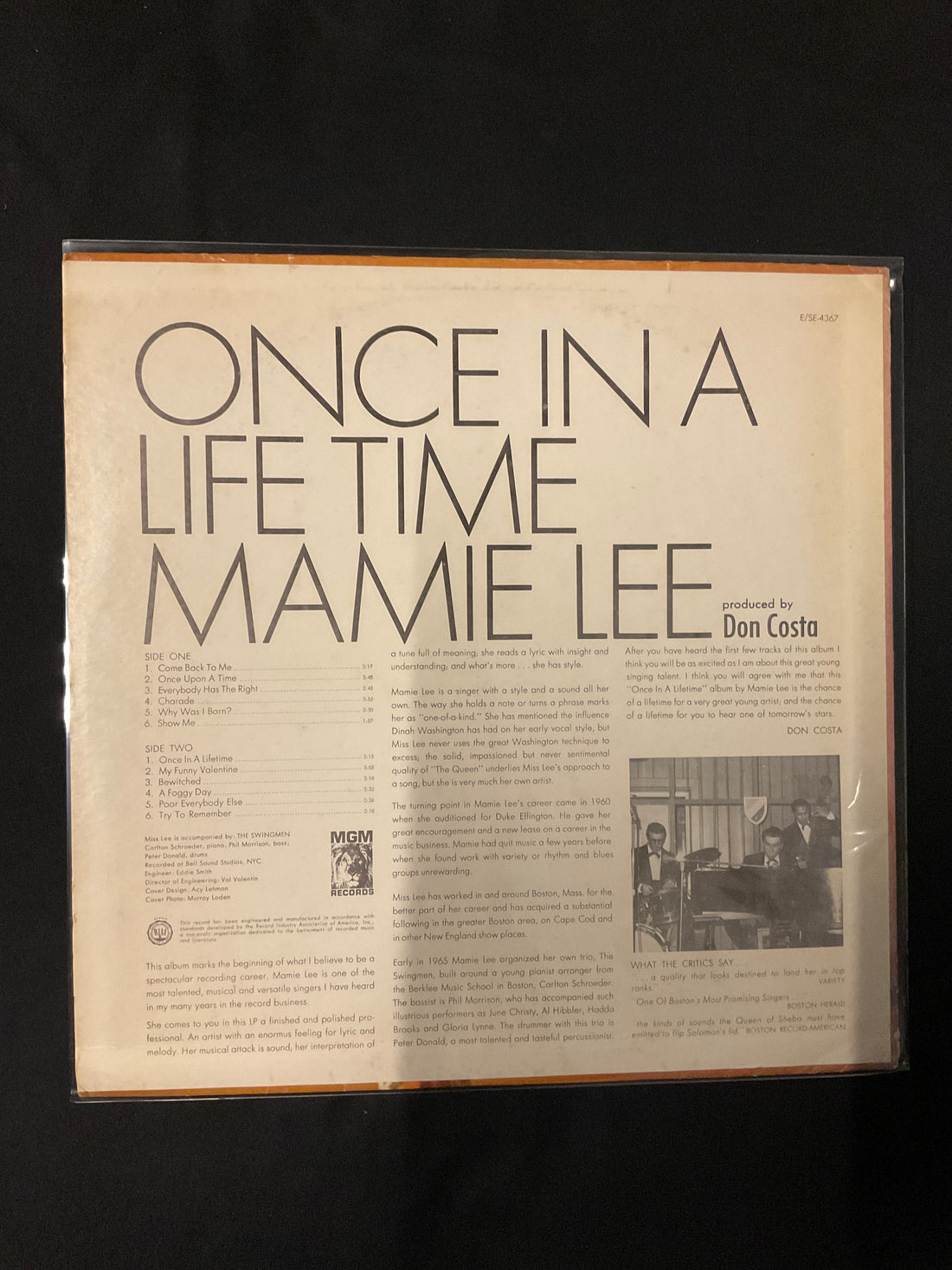 แผ่นเสียง Mamie Lee - Once In A Lifetime Vinyl VG+