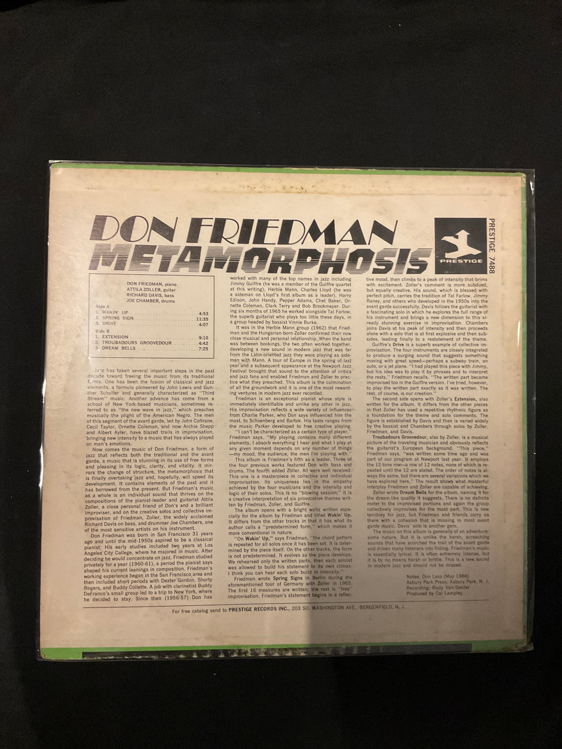 แผ่นเสียง Don Friedman - Metamorphosis Vinyl VG+