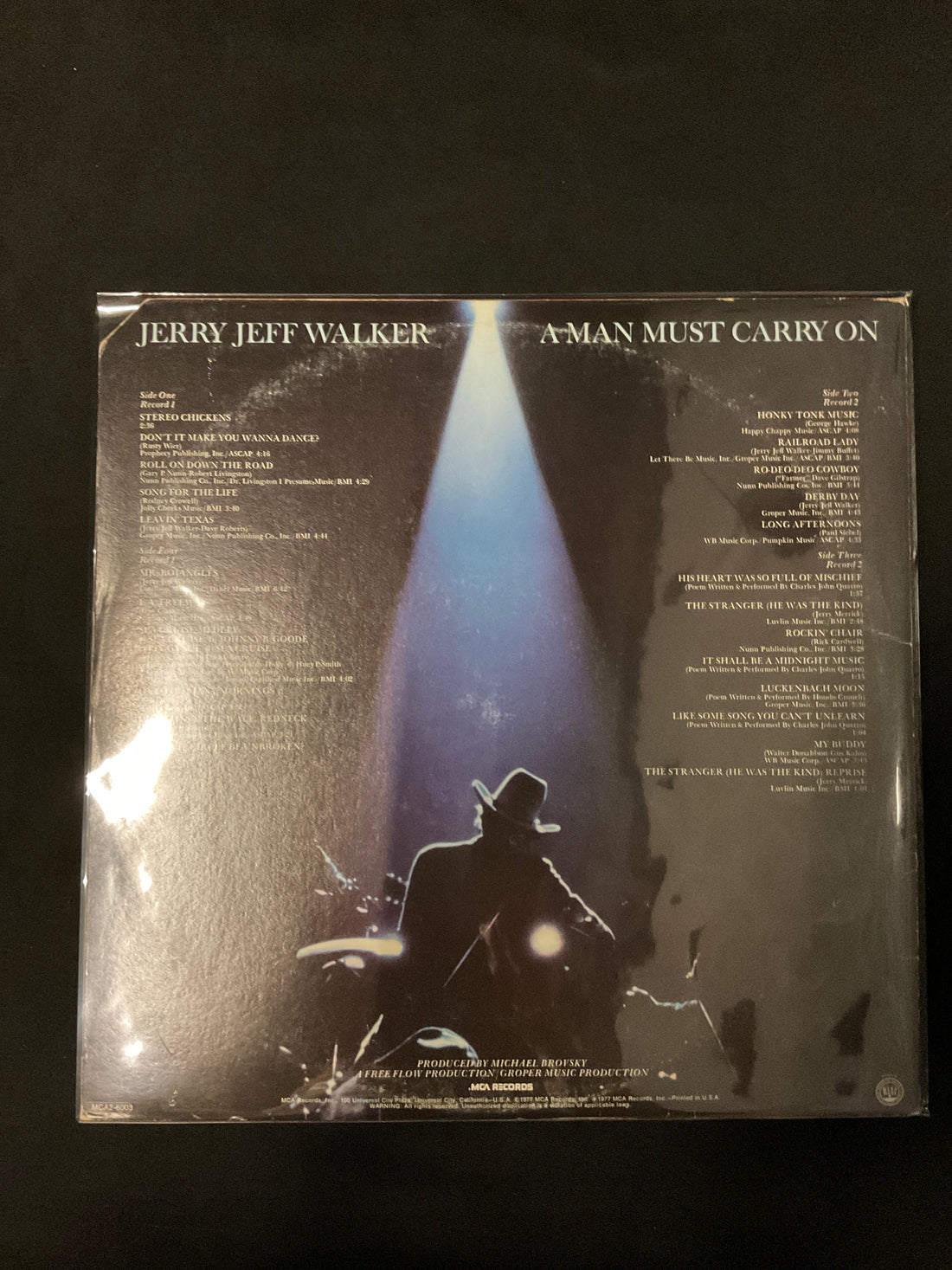 แผ่นเสียง Jerry Jeff Walker - A Man Must Carry On Vinyl VG+