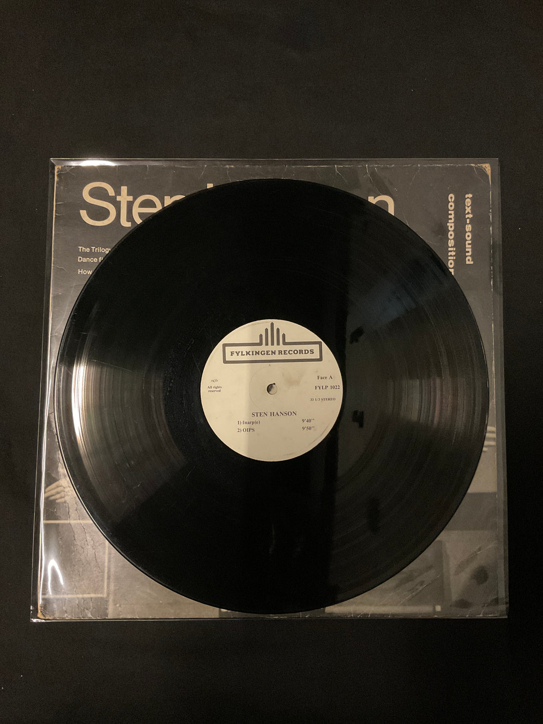 แผ่นเสียง Sten Hanson - Text-Sound Compositions Vinyl VG+