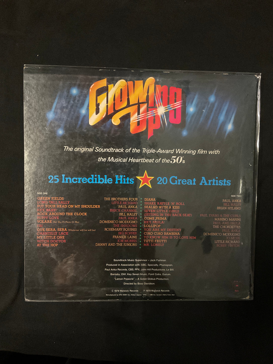 Various - Growing Up Original Sound Track Album Vinyl VG+