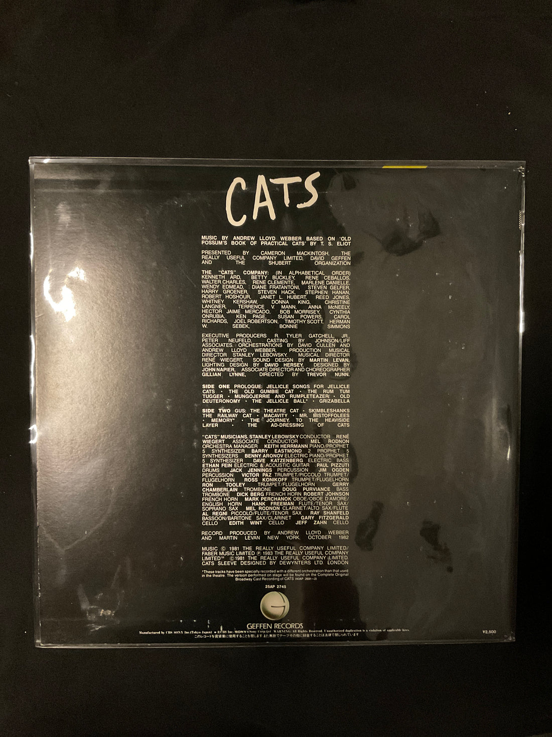 Andrew Lloyd Webber - "Cats" Selections From The Original Broadway Cast Recording Vinyl VG+