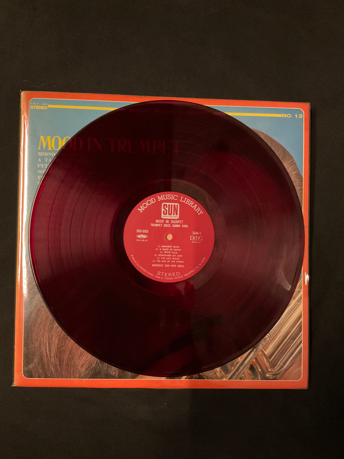 แผ่นเสียง Midnight Sun Pops Orchestra & Sunny King - Mood In Trumpet Vinyl VG+ แผ่นสี