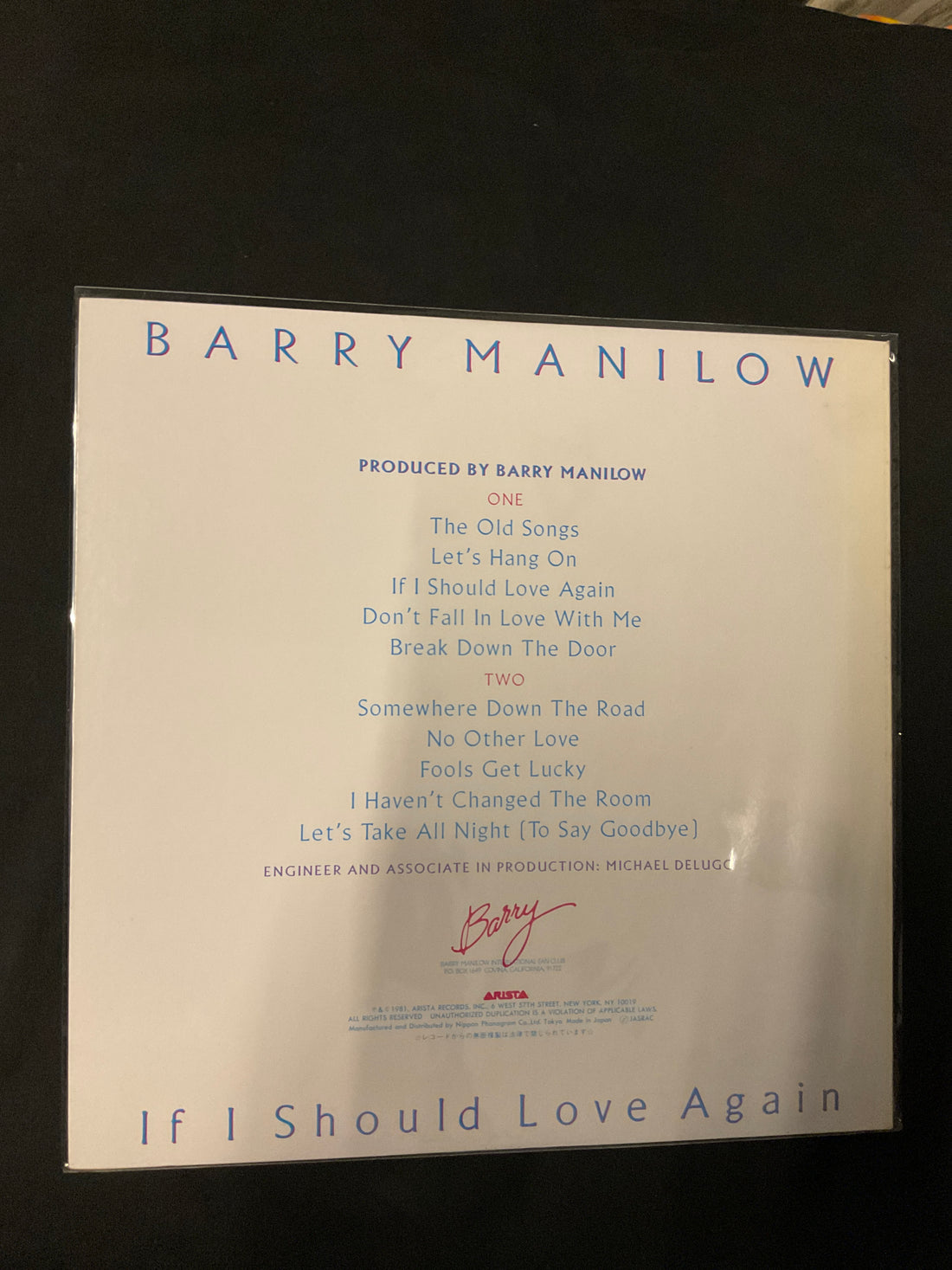 แผ่นเสียง Barry Manilow - If I Should Love Again Vinyl VG+