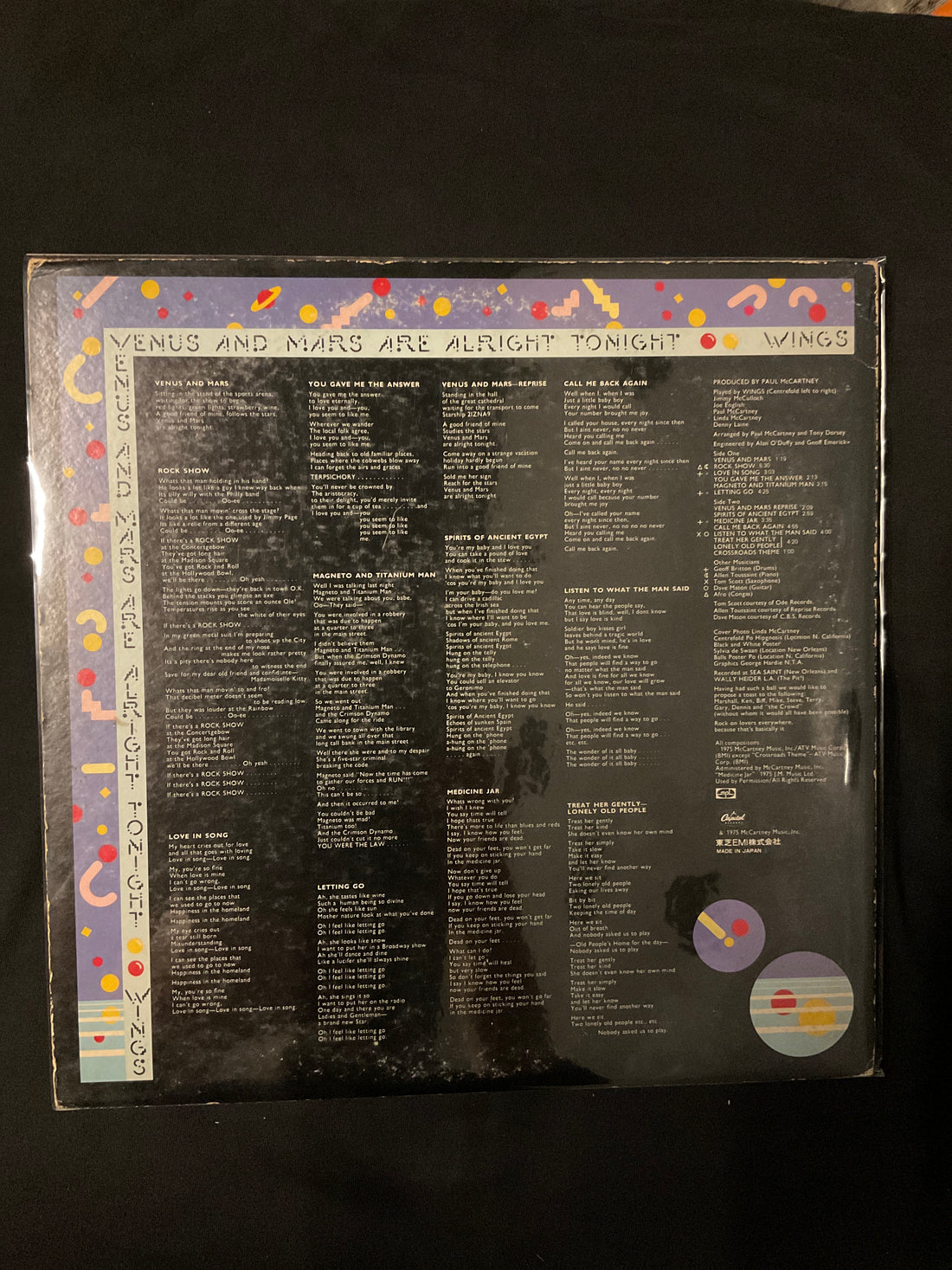 Wings - Venus And Mars Vinyl VG+