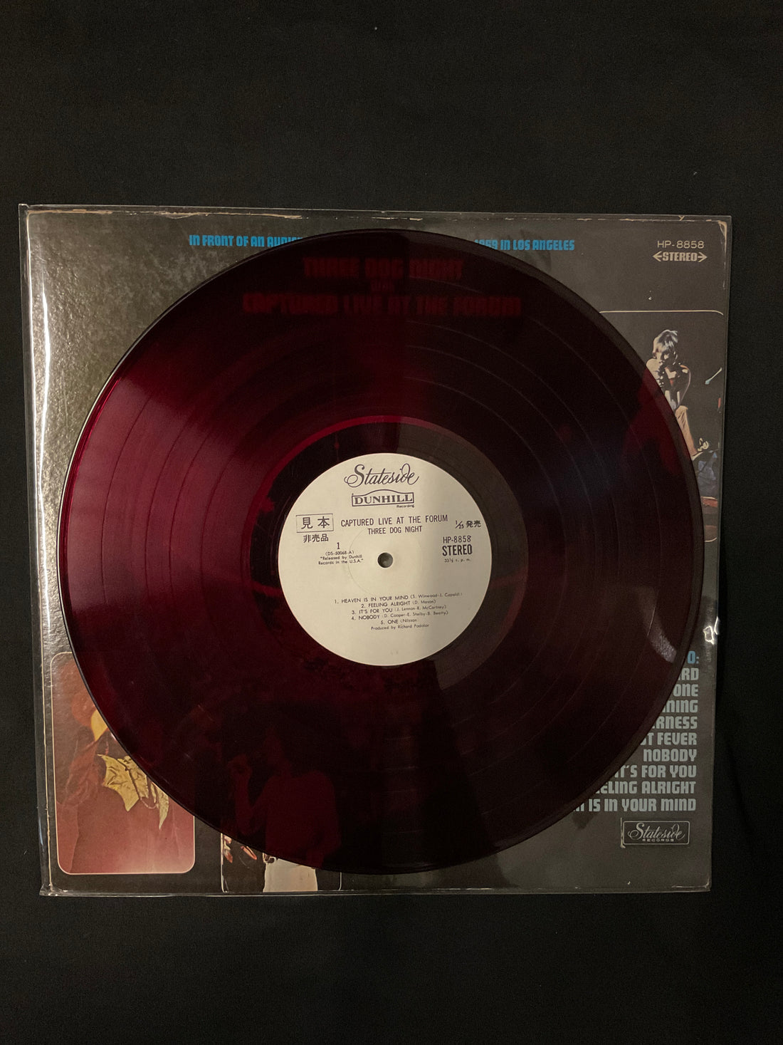 Three Dog Night - Captured Live At The Forum Vinyl VG+ แผ่นสี