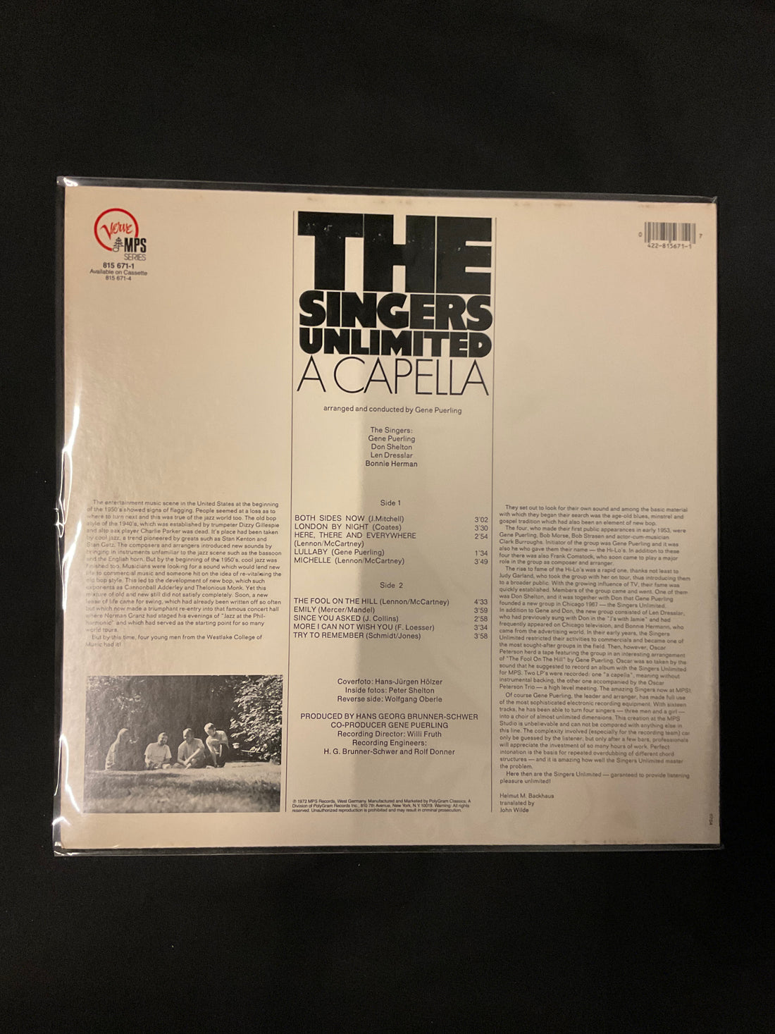 แผ่นเสียง The Singers Unlimited - A Capella Vinyl VG