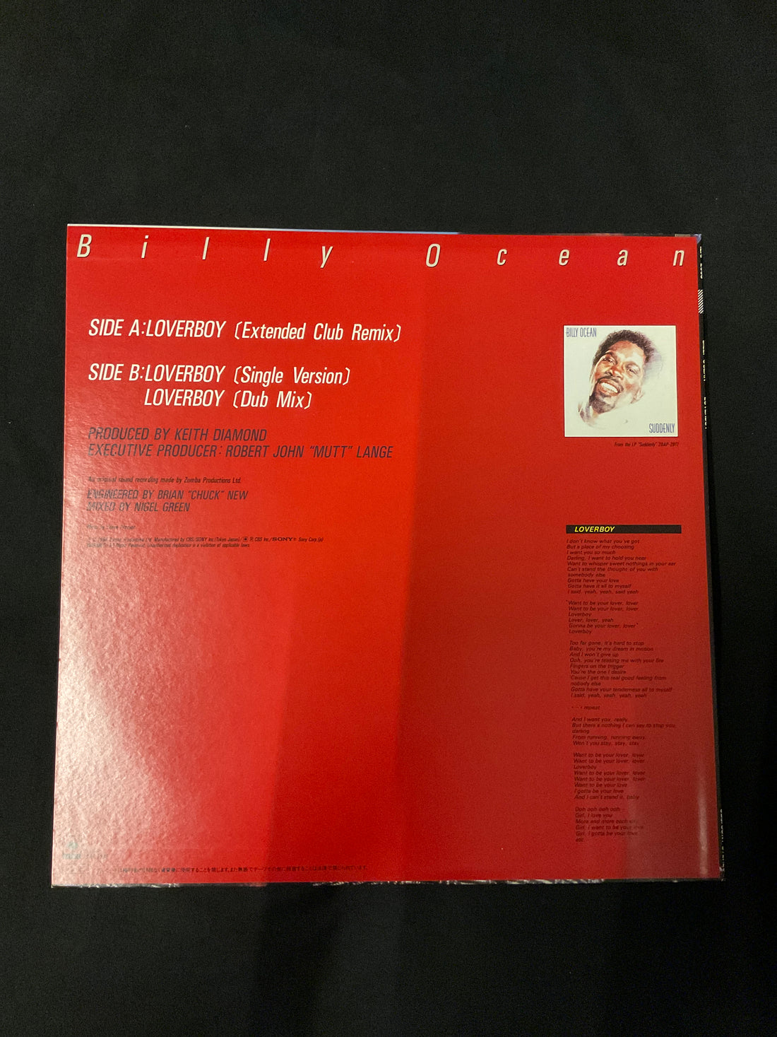 แผ่นเสียง Billy Ocean - Loverboy Vinyl VG+