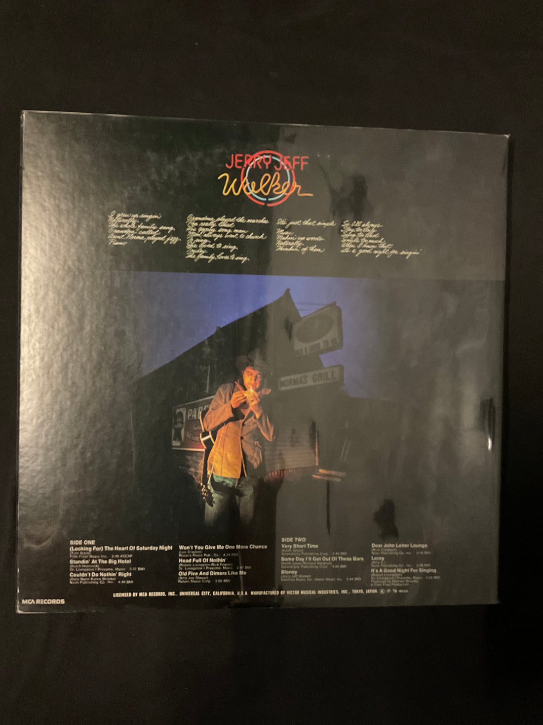 แผ่นเสียง Jerry Jeff Walker - It's A Good Night For Singin' Vinyl VG+