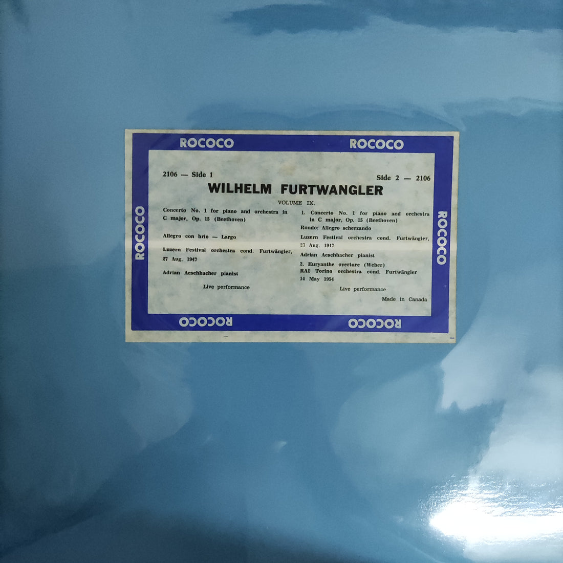 แผ่นเสียง Wilhelm Furtwangler Vinyl VG+