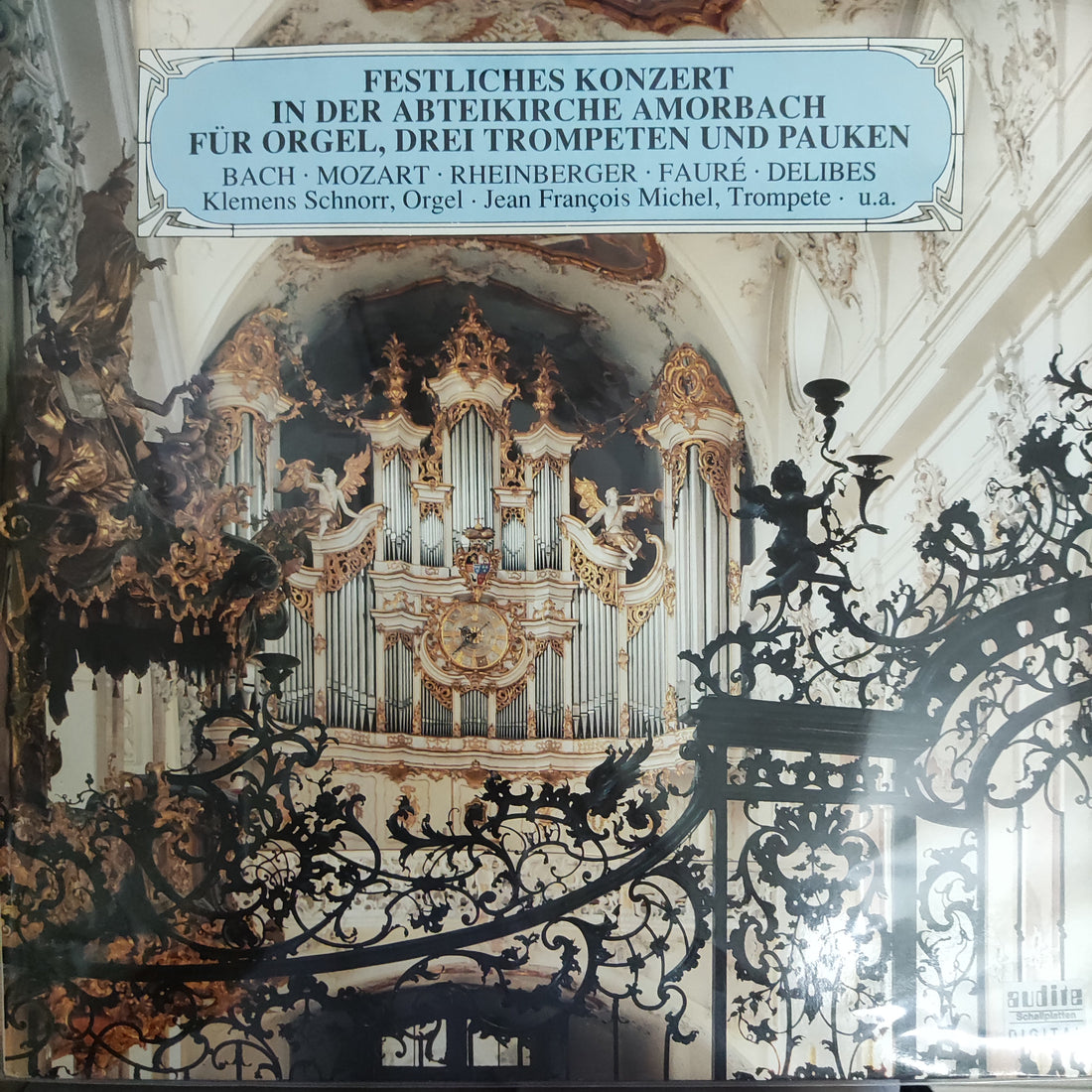 แผ่นเสียง Jean François Michel - Klemens Schnorr / Festliches Konzert In Der Abteikirche Amorbach Für Orgel,Drei Trompeten Und Pauken Vinyl VG+