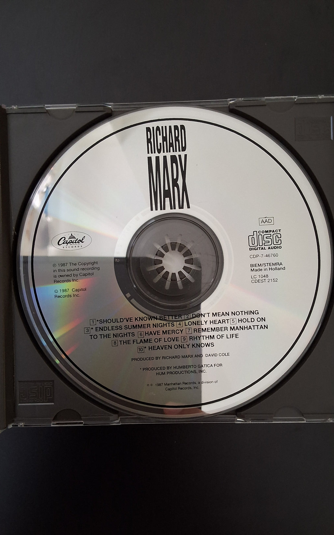 ซีดี Richard Marx - Richard Marx CD VG+