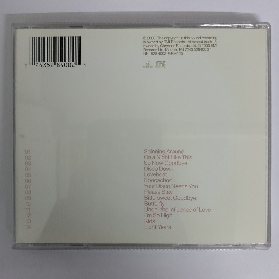 ซีดี Kylie Minogue - Light Years CD VG+